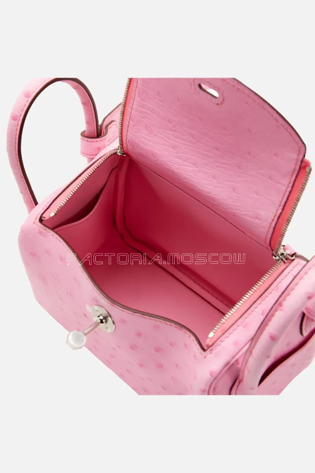 Hermès Mini Lindy 20 Bubblegum Ostrich PHW