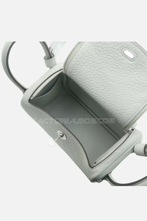Hermès Mini Lindy 20 Gris Neve Clemence PHW