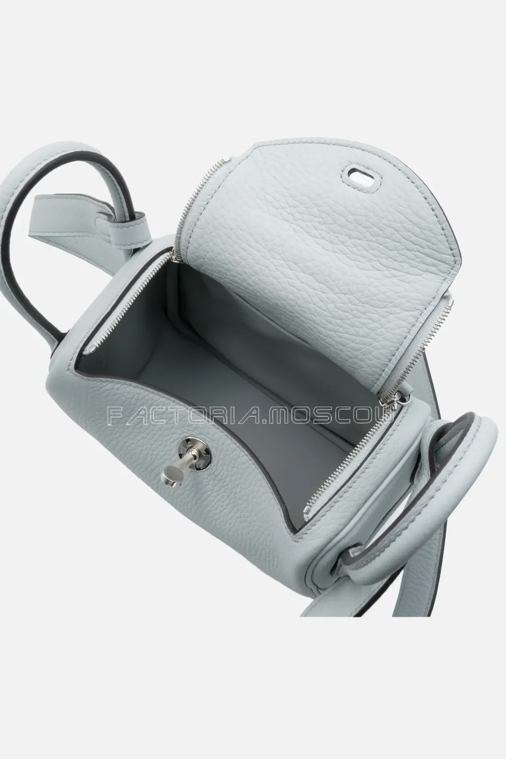 Hermès Mini Lindy 20 Bleu Pale Clemence PHW