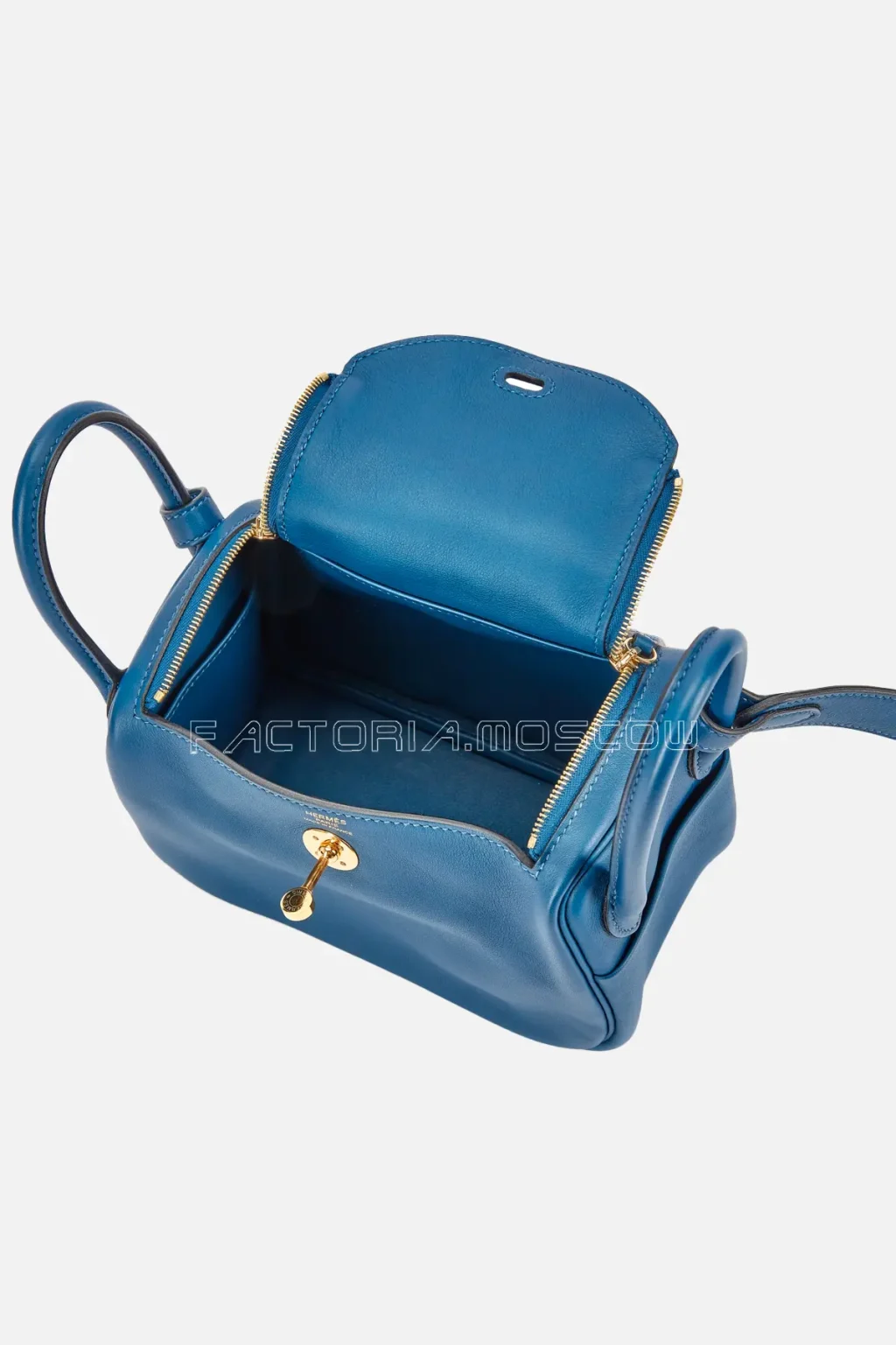 Hermès Mini Lindy 20 Deep Blue Swift GHW
