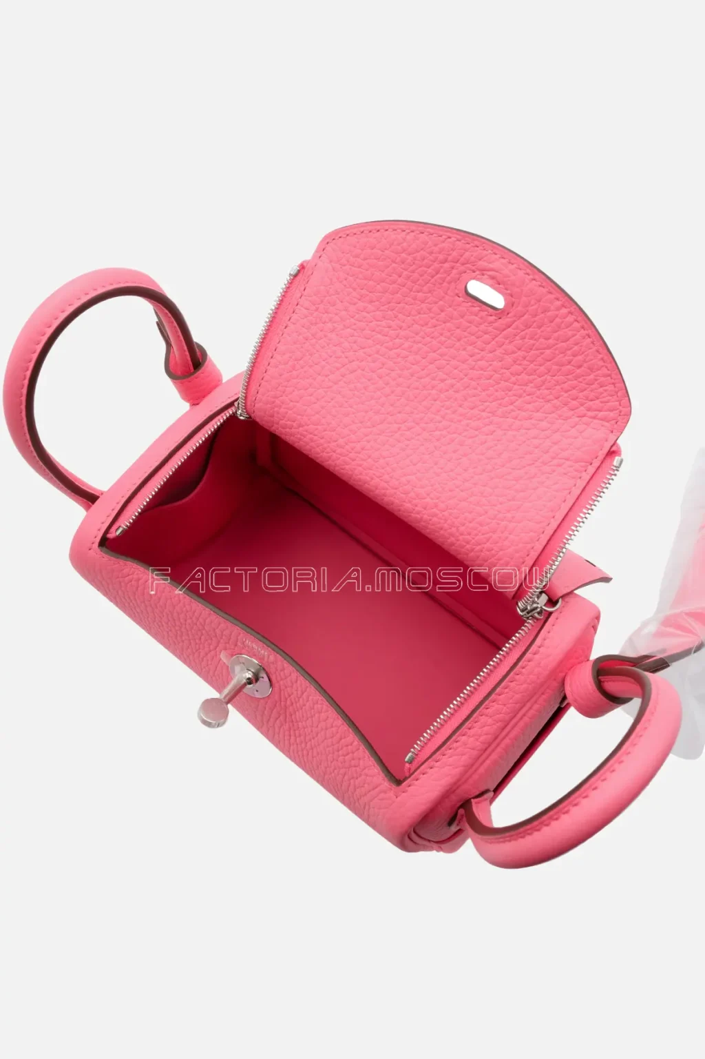 Hermès Mini Lindy 20 Rose Azalee Clemence PHW