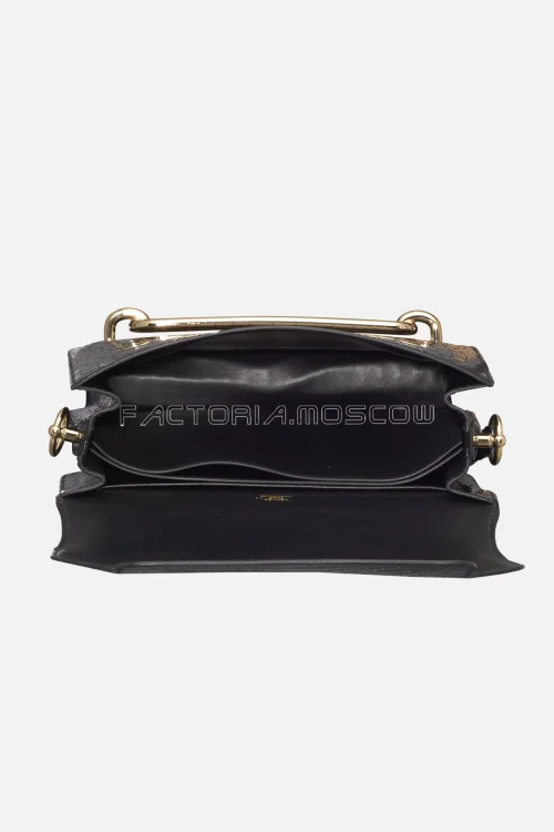 Hermes Roulis 23 Shiny Black Niloticus Crocodile GHW