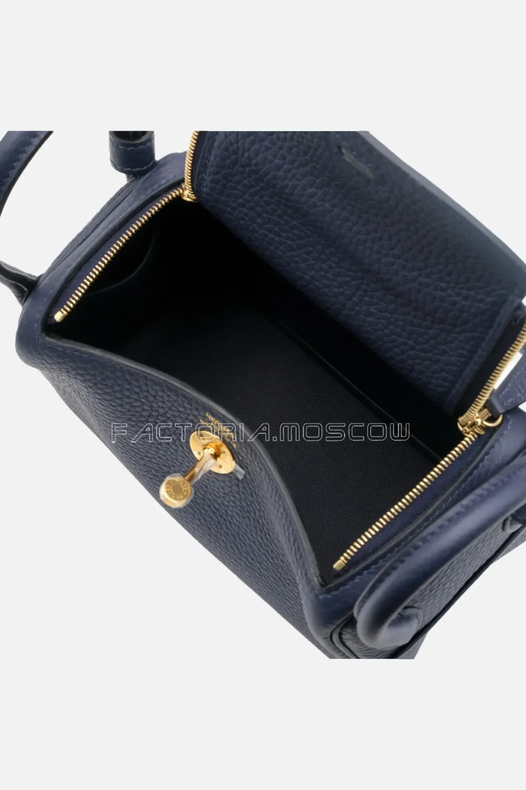 Hermès Mini Lindy 20 Bleu Nuit Clemence GHW