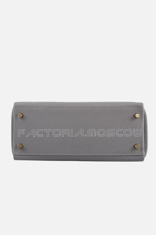 Hermes HSS Kelly Retourne 28 Gris Mouette Togo & Black Interior GHW