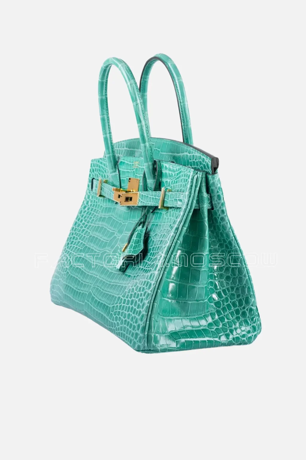 Hermes Birkin 30 Vert Jide Shiny Porosus Crocodile GHW