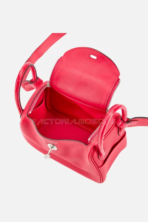 Hermès Mini Lindy 20 Touch Framboise Swift And Matte Mississippiensis Alligator PHW