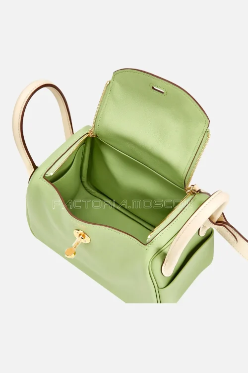 Hermès HSS Mini Lindy 20 Vert Criquet And Nata Swift GHW