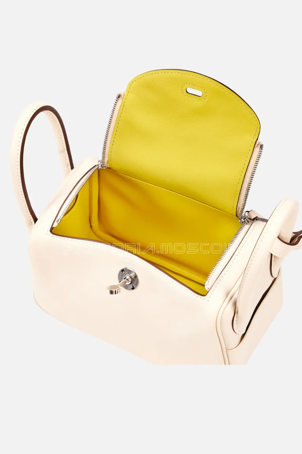 Hermès Mini Lindy 20 Nata/Lime Swift PHW