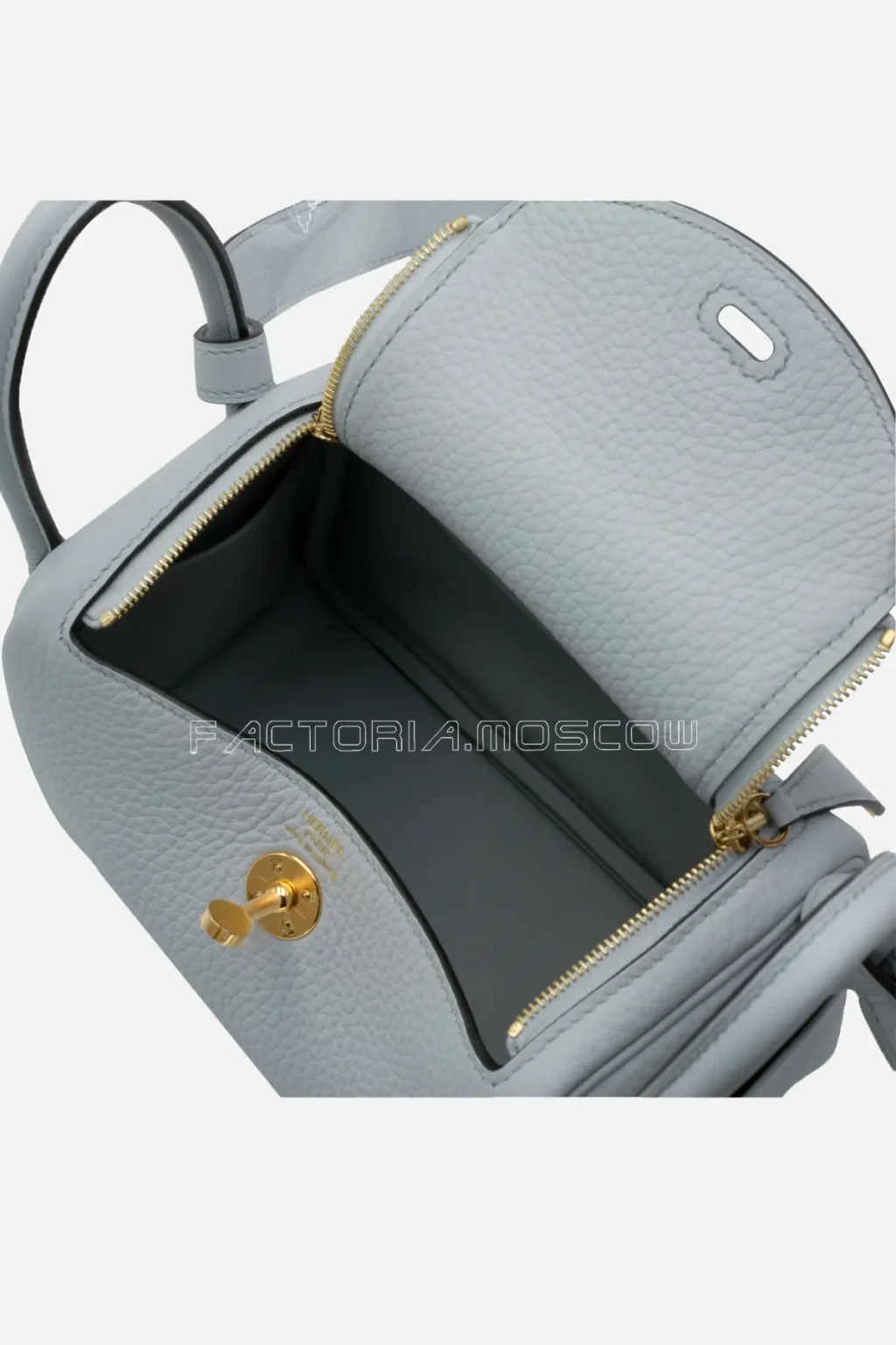 Hermès Lindy Mini 20 Clemence Bleu Pale GHW