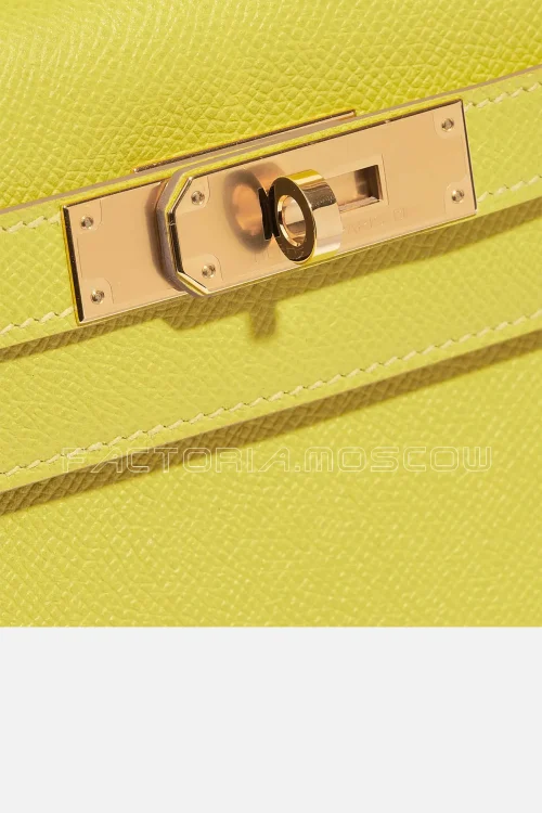 Hermès Kelly Sellier 28 Epsom Colour Lime GHW