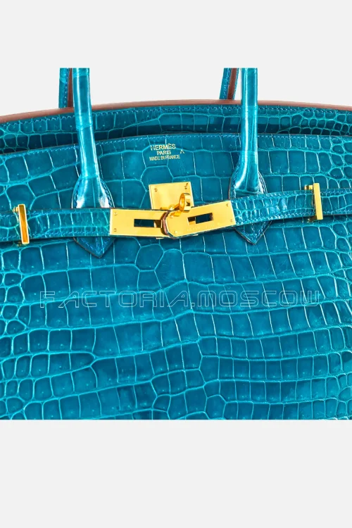 Hermès Birkin 35 Porosus Crocodile Colour Cobalt GHW