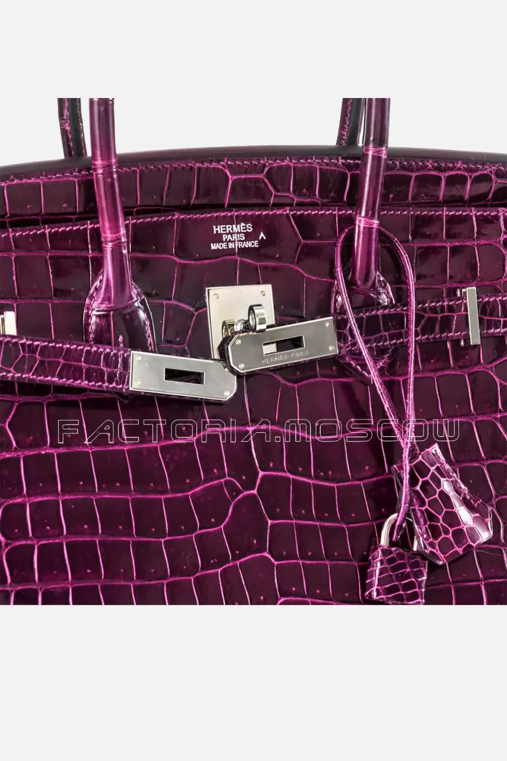 Hermès Birkin 35 Porosus Crocodile Colour Aubergine PHW