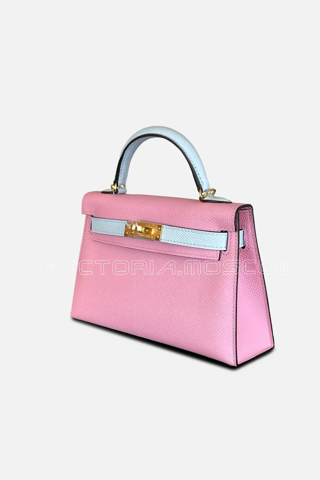 Hermes Kelly Mini 20 HSS Epsom Mauve Sylvestre/Blue Brume Hardware GHW