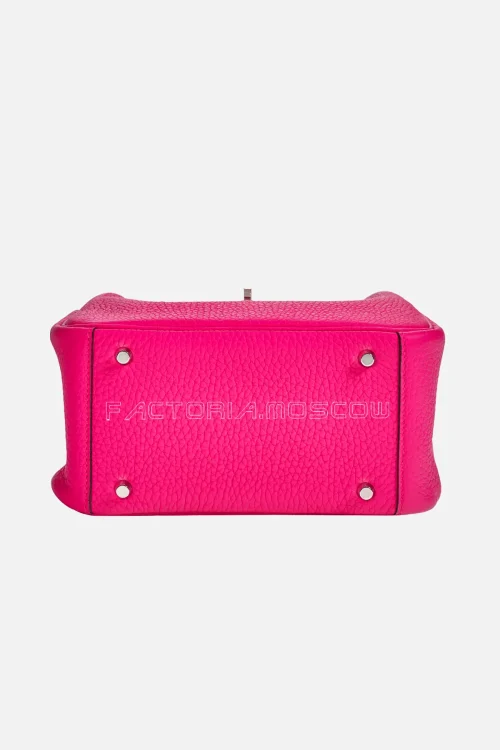 Hermes Mini Lindy 20 Rose Shocking Clemence PHW