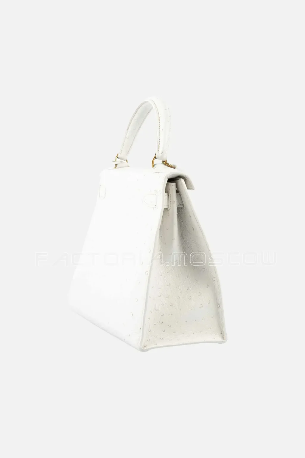 Hermes Kelly Sellier 28 White Ostrich GHW