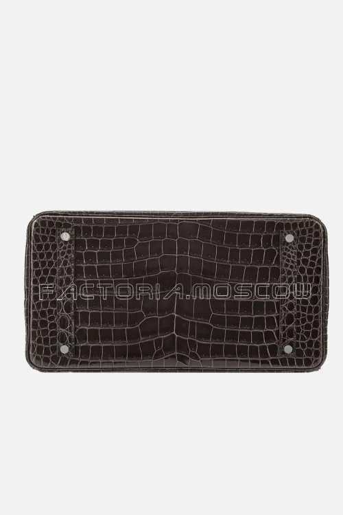 Hermès Birkin 35 Shiny Porosus Crocodile Colour Graphite PHW
