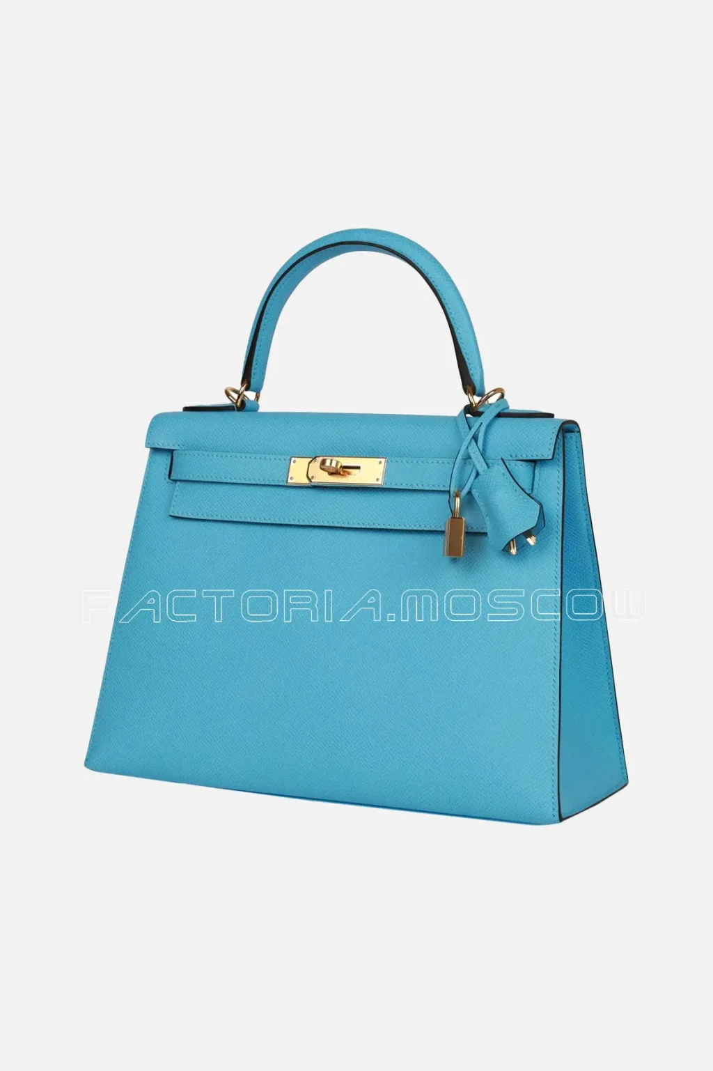Hermès Kelly Sellier 28 Celeste Epsom GHW