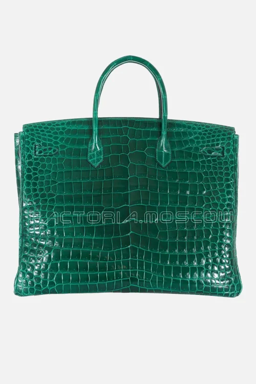 Hermes Birkin 40 Porosus Crocodile Matte Colour Vert Emerald PHW