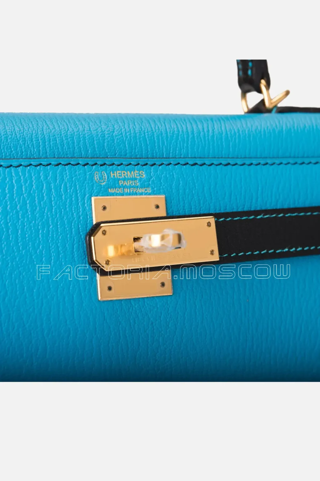 Hermes HSS Kelly Sellier 28 Bi-Color Bleu Aztec And Black Chevre GHW