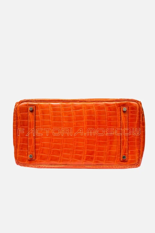 Hermès Birkin 35 Shiny Porosus Crocodile Colour Pain D’Epice GHW