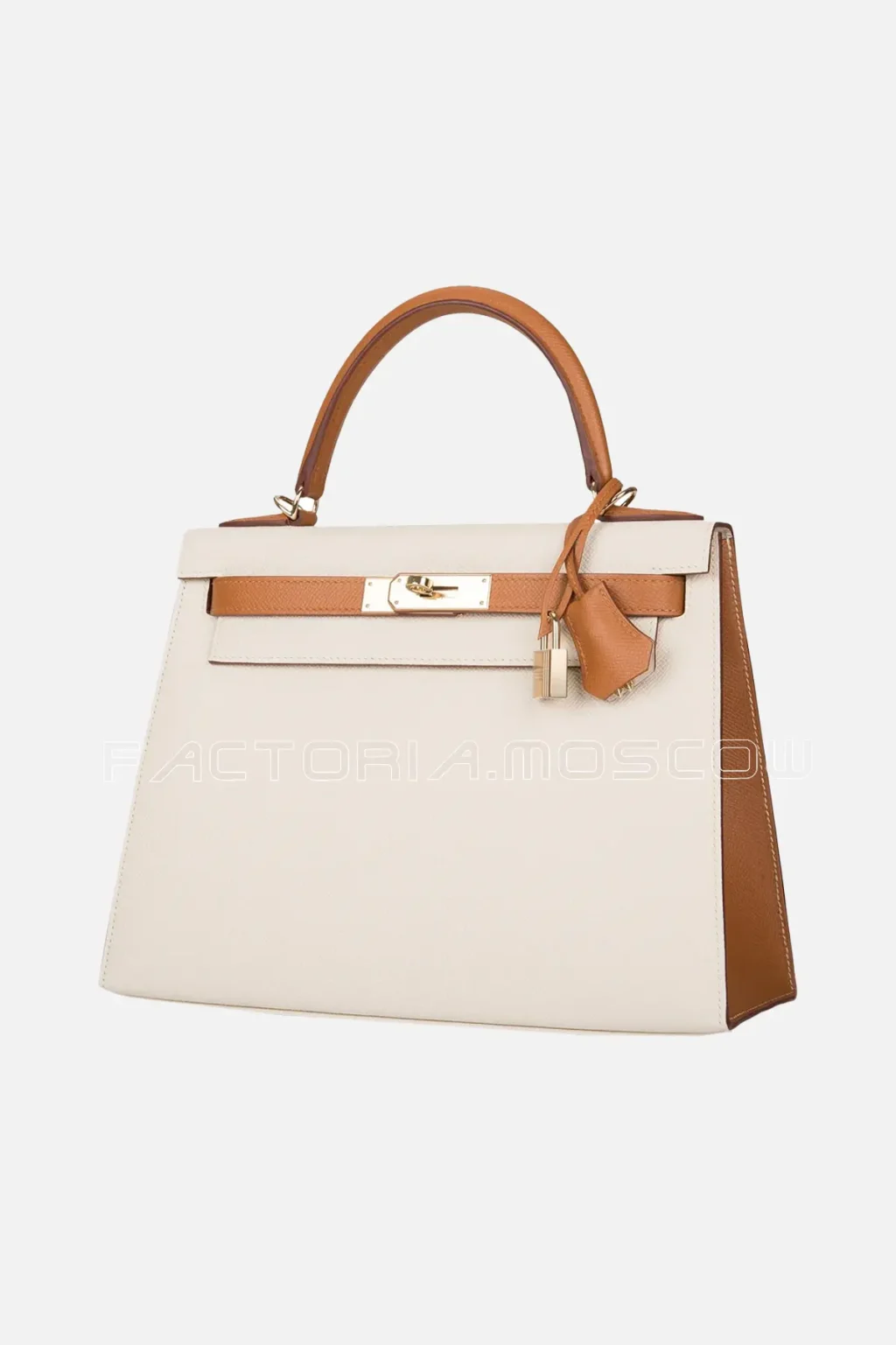 Hermes HSS Kelly Sellier 28 Bi-Color Craie And Gold Epsom Permabrass Hardware
