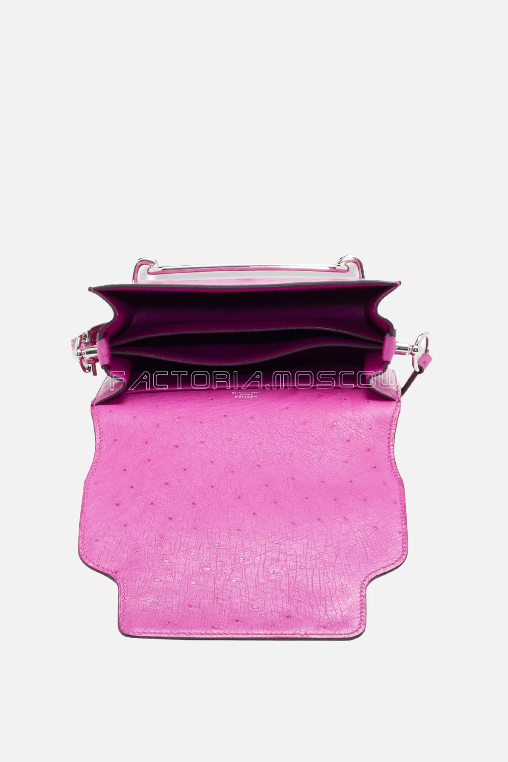 Hermès Mini Roulis 18 Rose Pourpre Ostrich PHW