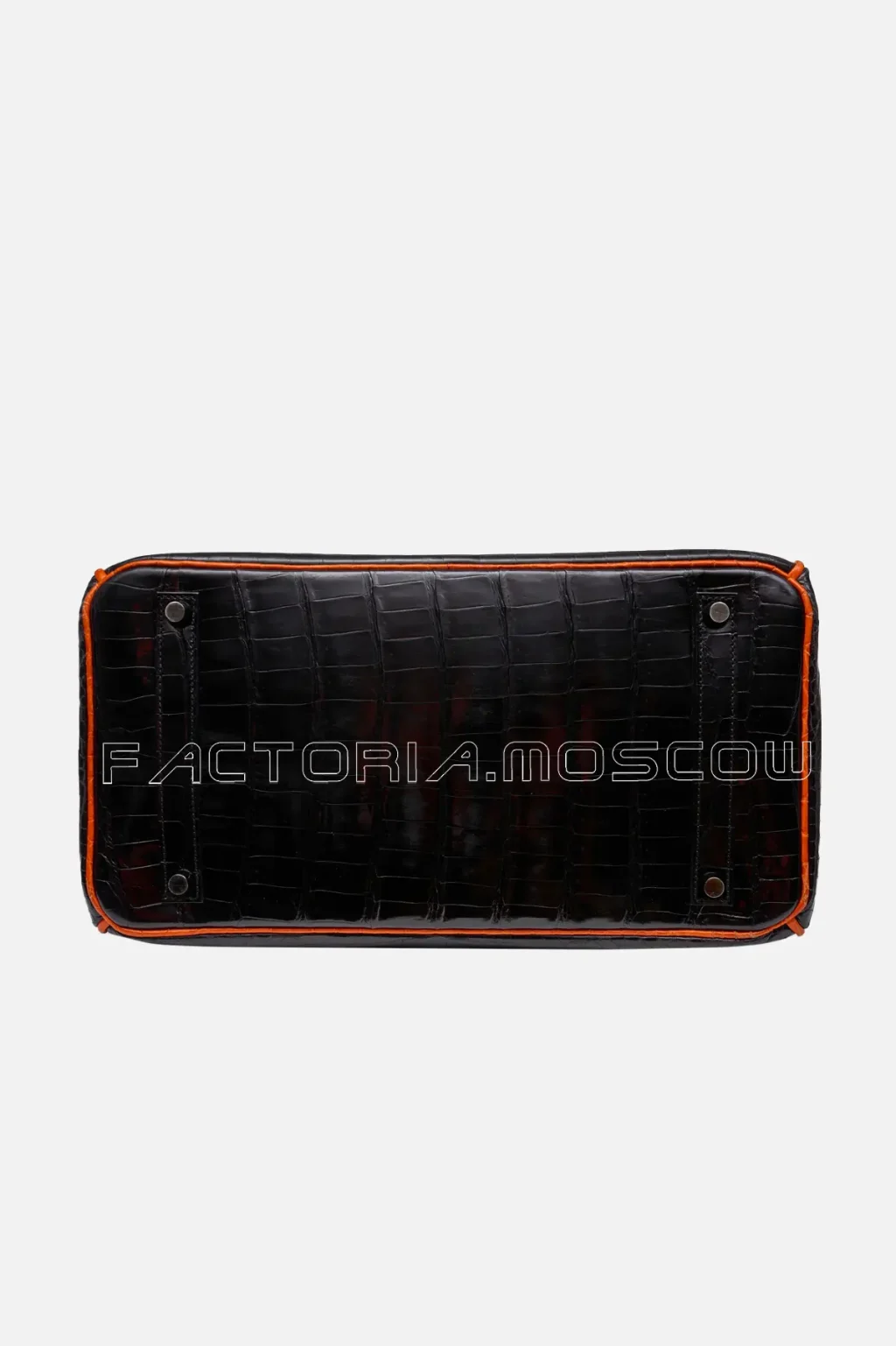 Hermès Birkin 35 Shiny Porosus Crocodile Colour Black And Orange PHW