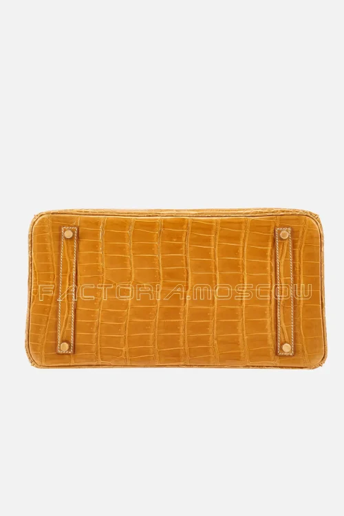 Hermès Birkin 35 Shiny Porosus Crocodile Colour Beige Sable GHW