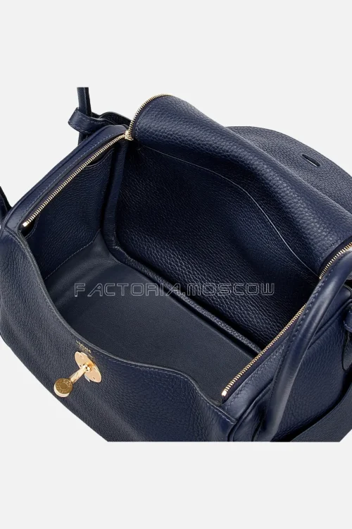 Hermès Lindy 26 Bleu Nuit Clemence GHW