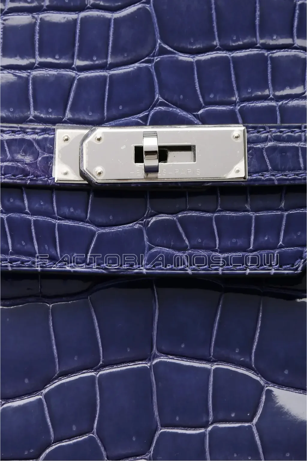 Hermes Birkin 40 Shiny Porosus Colour Bleu Electrique PHW