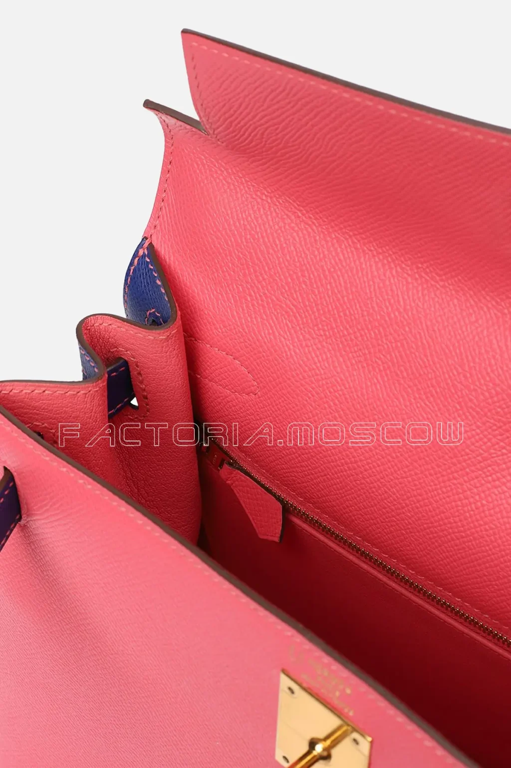 Hermes HSS Kelly Sellier 28 Epsom Rose Azalee / Blue Electric GHW
