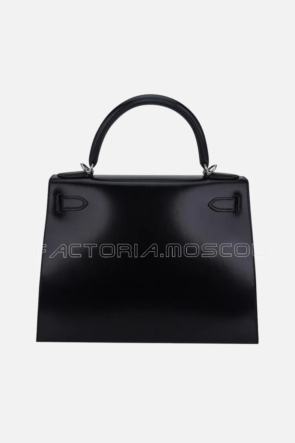 Hermes Kelly Sellier 28 Black Box Leather Bag PHW