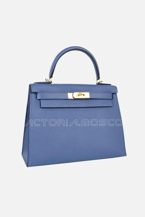Hermes Kelly Sellier 28 Epsom Colour Blue Brighton GHW