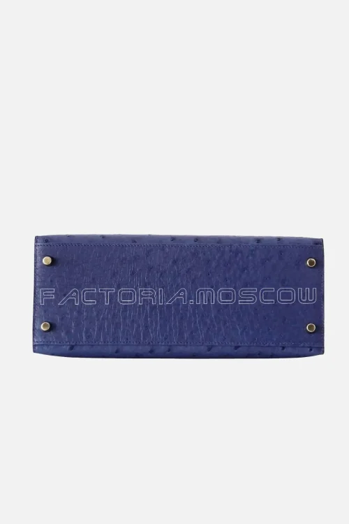 Hermes Kelly Sellier 28 Ostrich Colour Blue Iris GHW