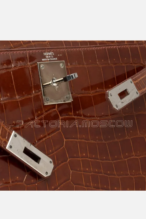 Hermes Kelly Sellier 28 Crocodile Niloticus Colour Havane PHW
