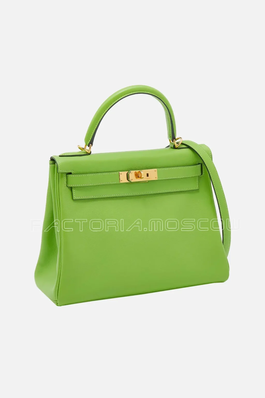 Hermes Kelly Retourne 28 Anis Green Swift Leather GHW