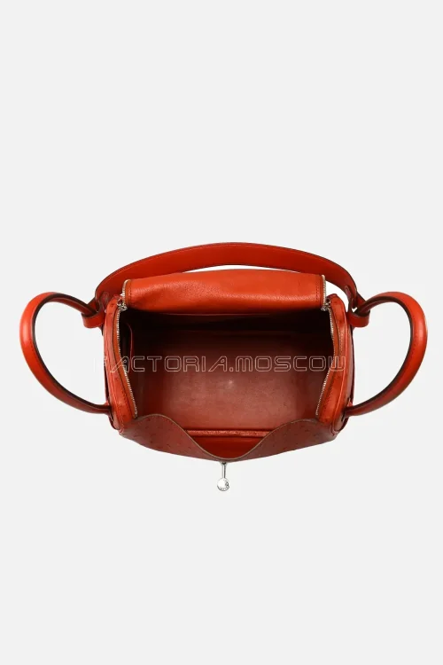 Hermes Lindy 26 Tangerine Ostrich PHW