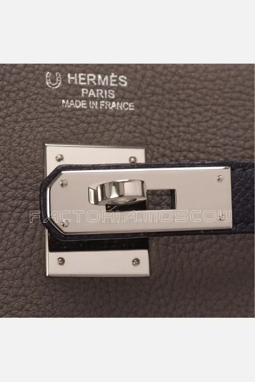 Hermes So Birkin 40 Togo Tri-Color Etain/ Indigo/Graphite PHW