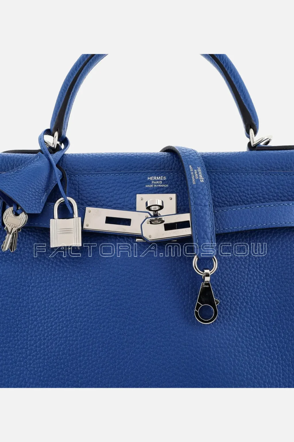 Hermes Kelly Retourne 28 Blue France Togo Leather PHW