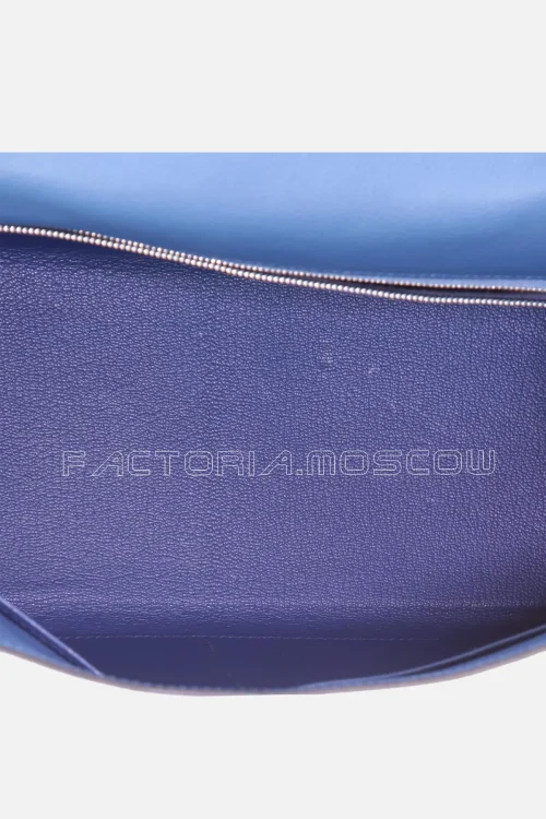 Hermes Kelly Retourne 28 Bleu Azur Evercolor Leather PHW