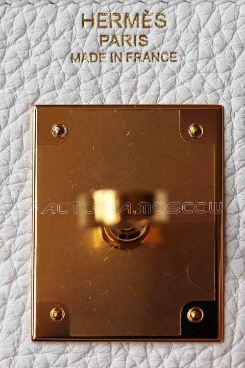 Hermès Kelly Retourne 28 Clemence Colour White GHW
