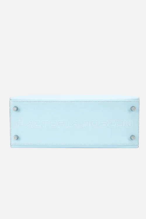 Hermès Kelly Sellier 28 Bleu Brume Epsom Leather PHW