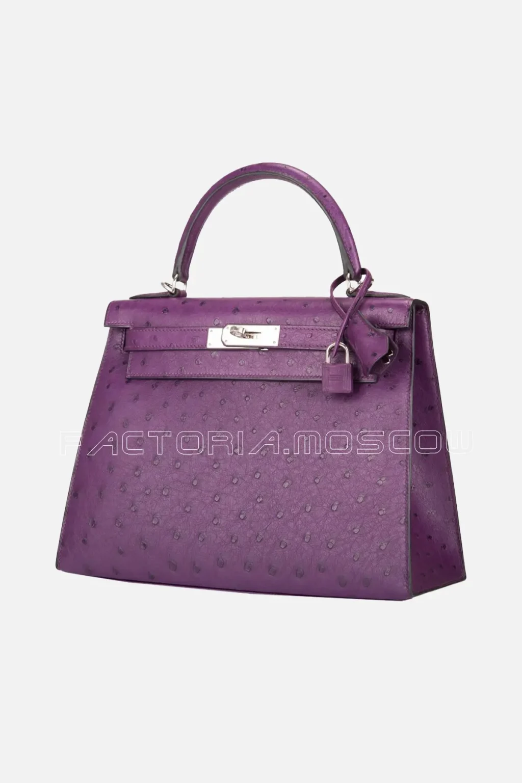 Hermès Kelly Sellier 28 Ostrich Colour Violine PHW