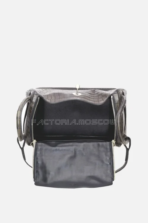 Hermès Lindy 30 Matte Graphite Niloticus Crocodile PHW