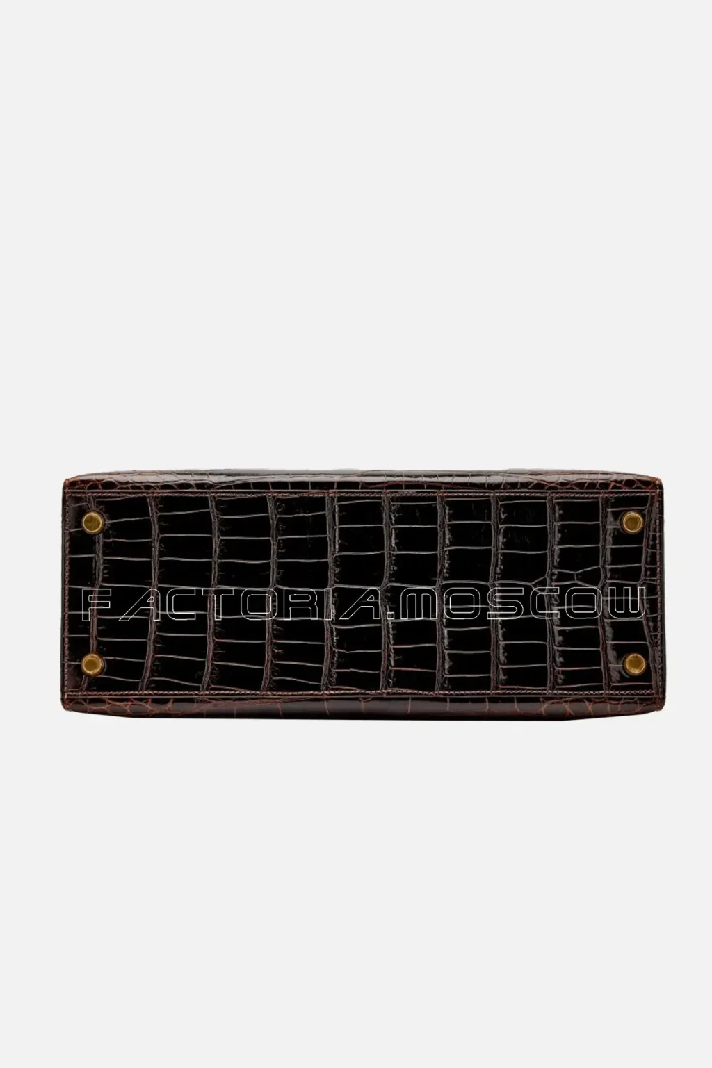 Hermès Kelly Sellier 28 Marron Fonce Porosus Crocodile GHW
