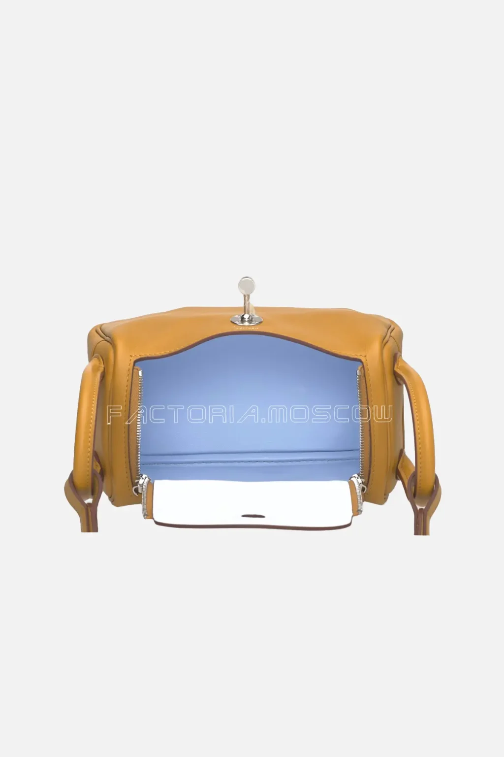 Hermes Mini Lindy 19 Sesame & Bleu Brume Swift PHW
