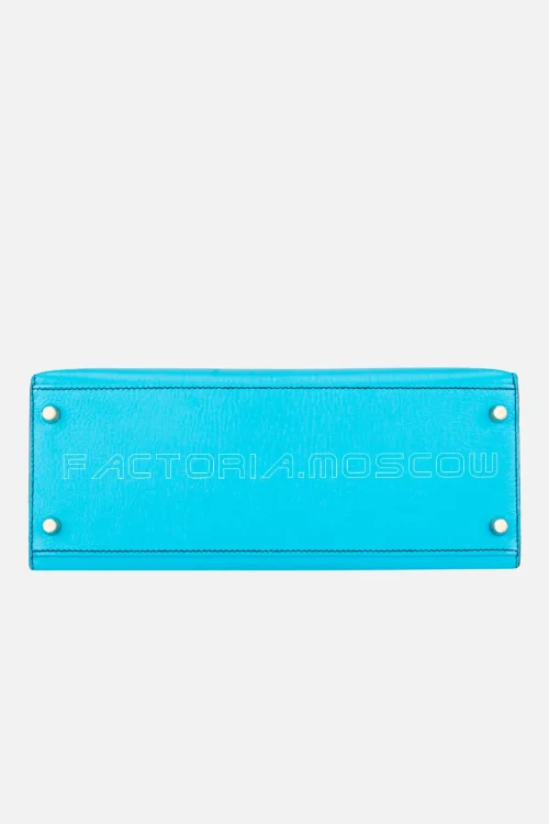 Hermes HSS Kelly Sellier 28 Chevre Bicolor Bleu Aztec And Black Chevre Leather GHW