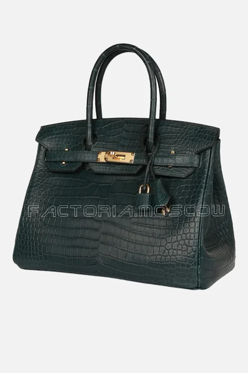 Hermès Birkin 30 Vert Fonce Matte Porosus Crocodile GHW