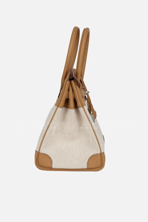Hermès Birkin 30 Biscuit Swift and Ecru Toile PHW
