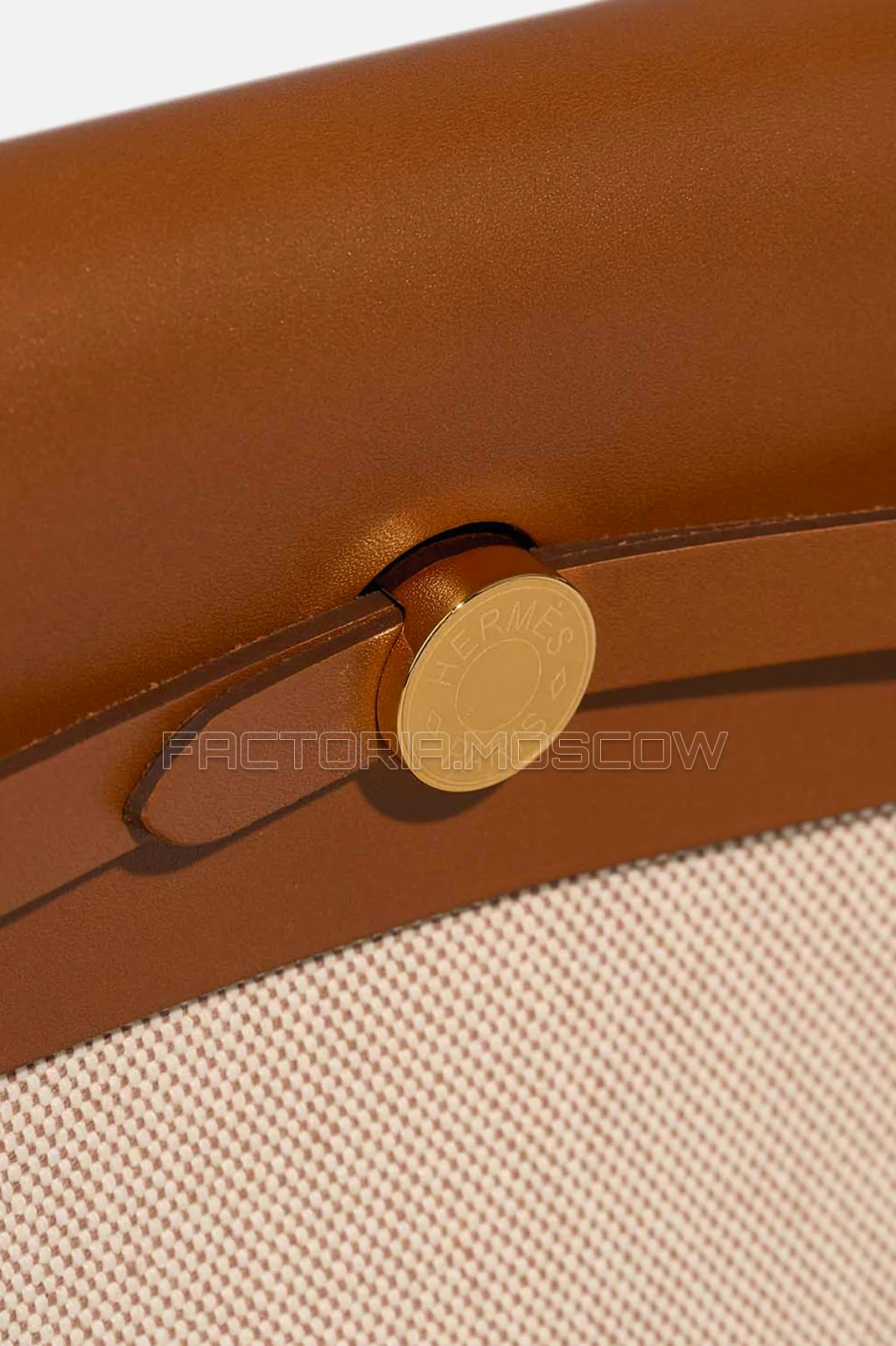 Hermès Herbag Mini Vache Hunter Toile H Beige/Fauve/Écru GHW